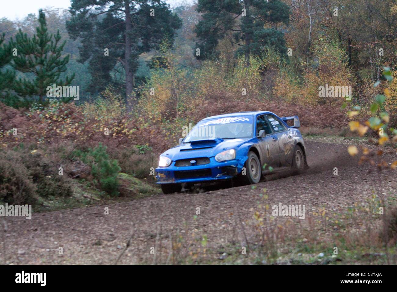 Cars competing in the Tempest Rally, Eversley. The Tempest Rally is a ...