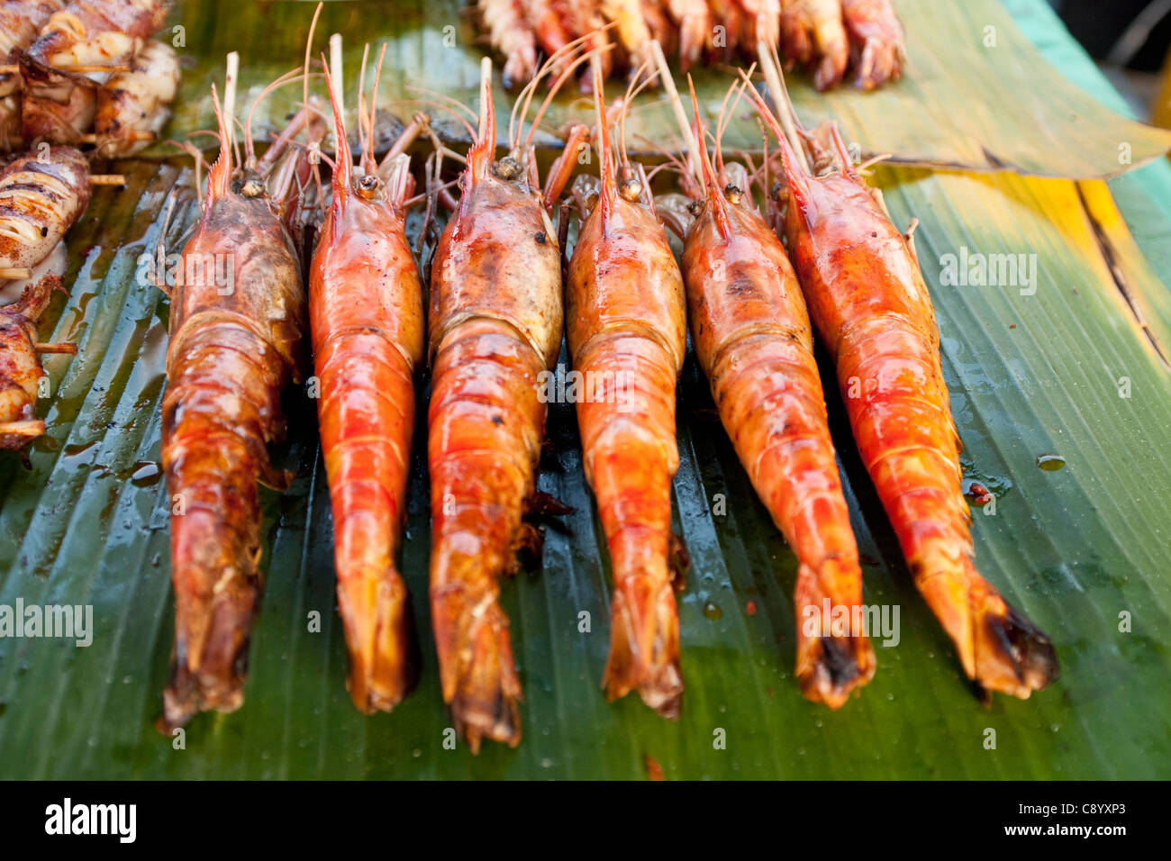 Prawns in Philippines Market in Kota Kinabalu, Sabah, Borneo, Malaysia Stock Photo