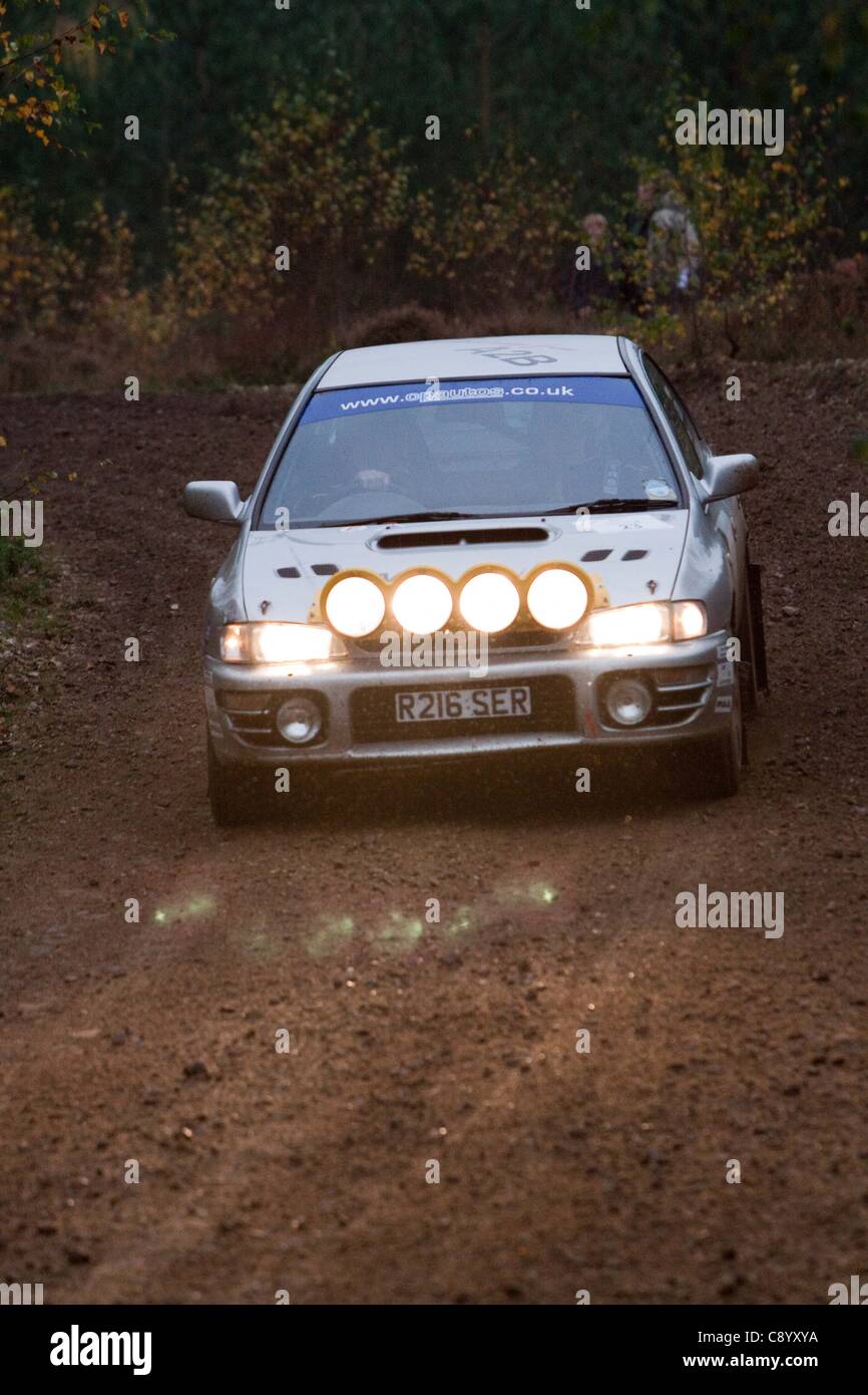 Cars competing in the Tempest Rally, Eversley. The Tempest Rally is a ...