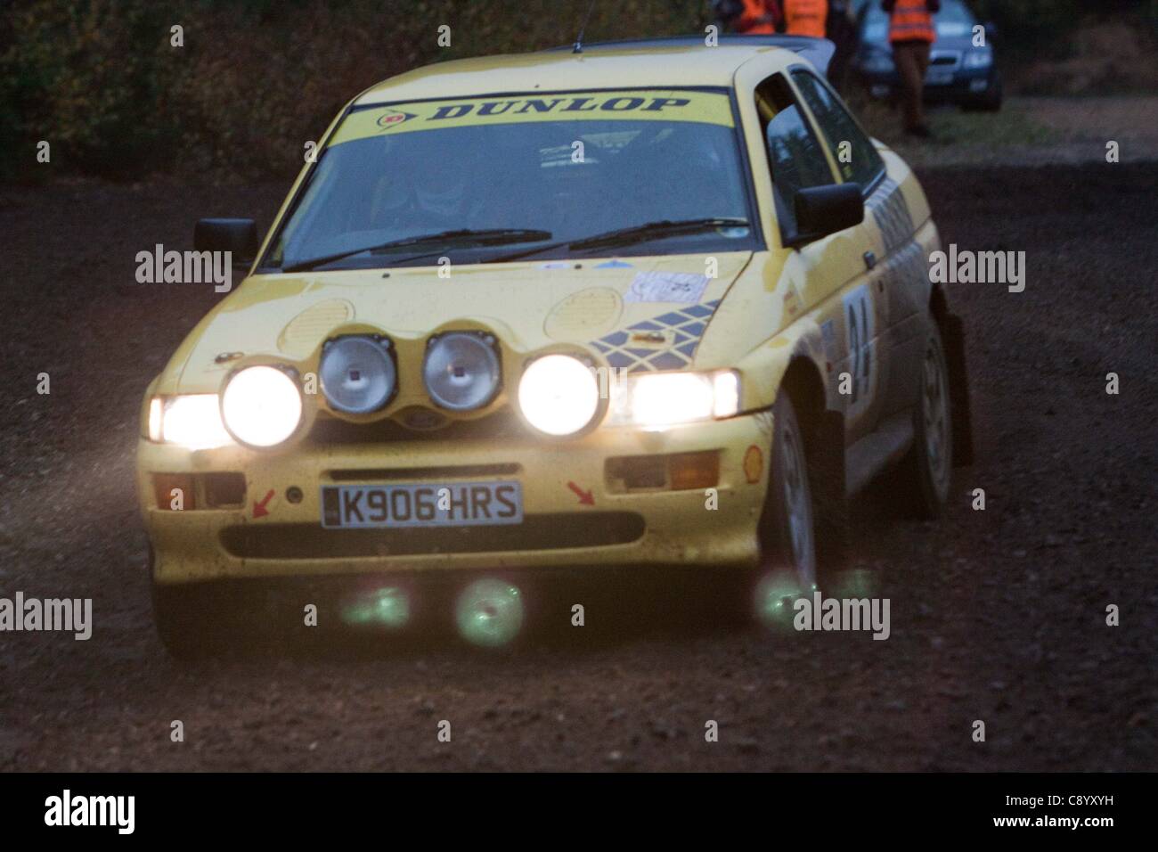 Cars competing in the Tempest Rally, Eversley. The Tempest Rally is a ...