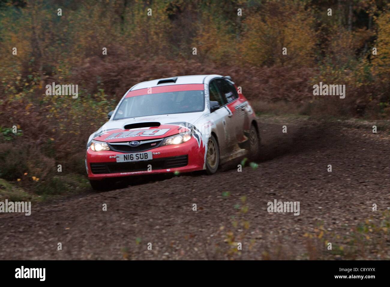 Cars competing in the Tempest Rally, Eversley. The Tempest Rally is a ...