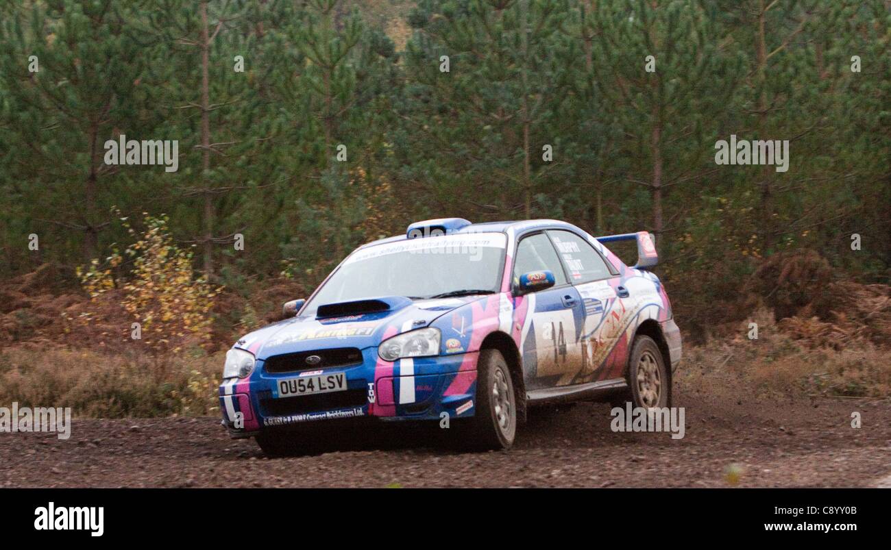 Cars competing in the Tempest Rally, Eversley. The Tempest Rally is a ...