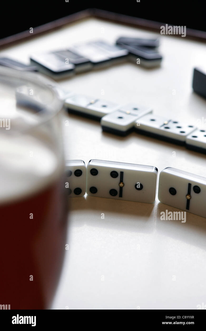 Dominoes in a public house, North East, England. Stock Photo