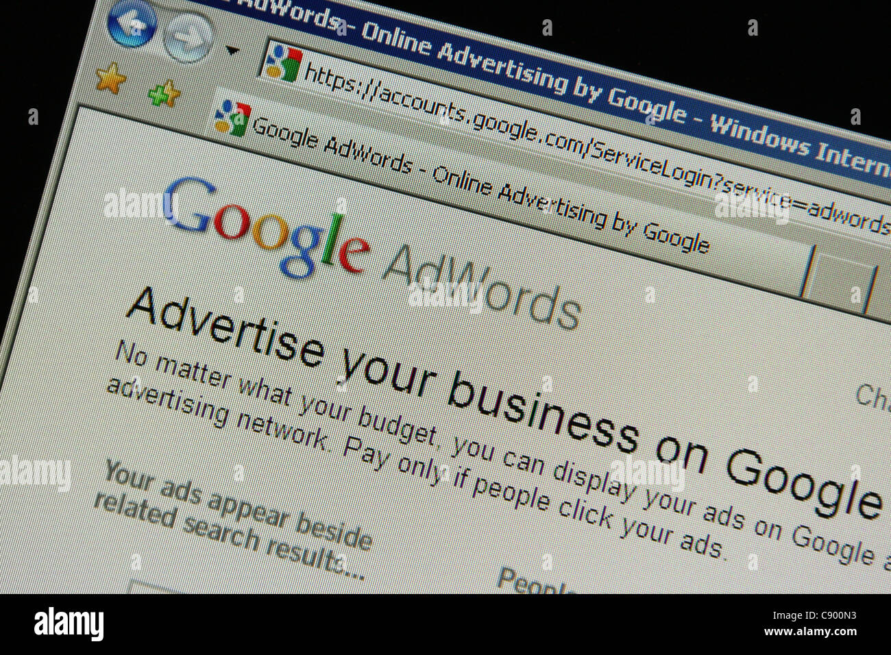 google adwords free online marketing and advertising tool Stock Photo