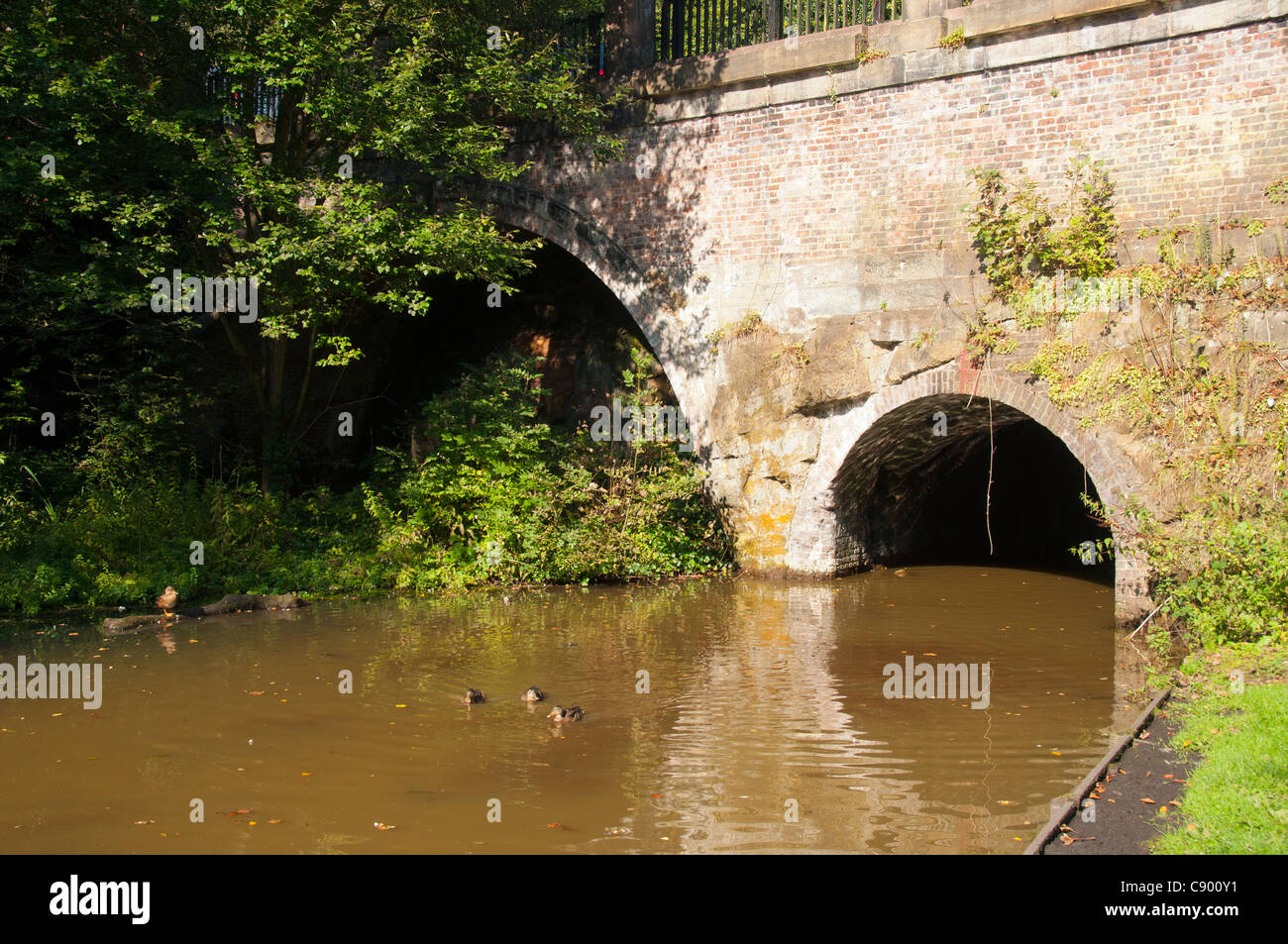 The entrance to the Duke of Bridgewater's coal mines at Worsley Delph, Salford, Manchester, England, UK Stock Photo