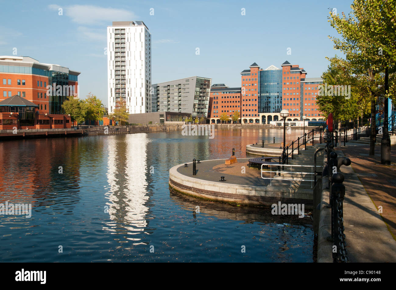 The Millennium Tower apartments and the Anchorage Quay buildings. Erie