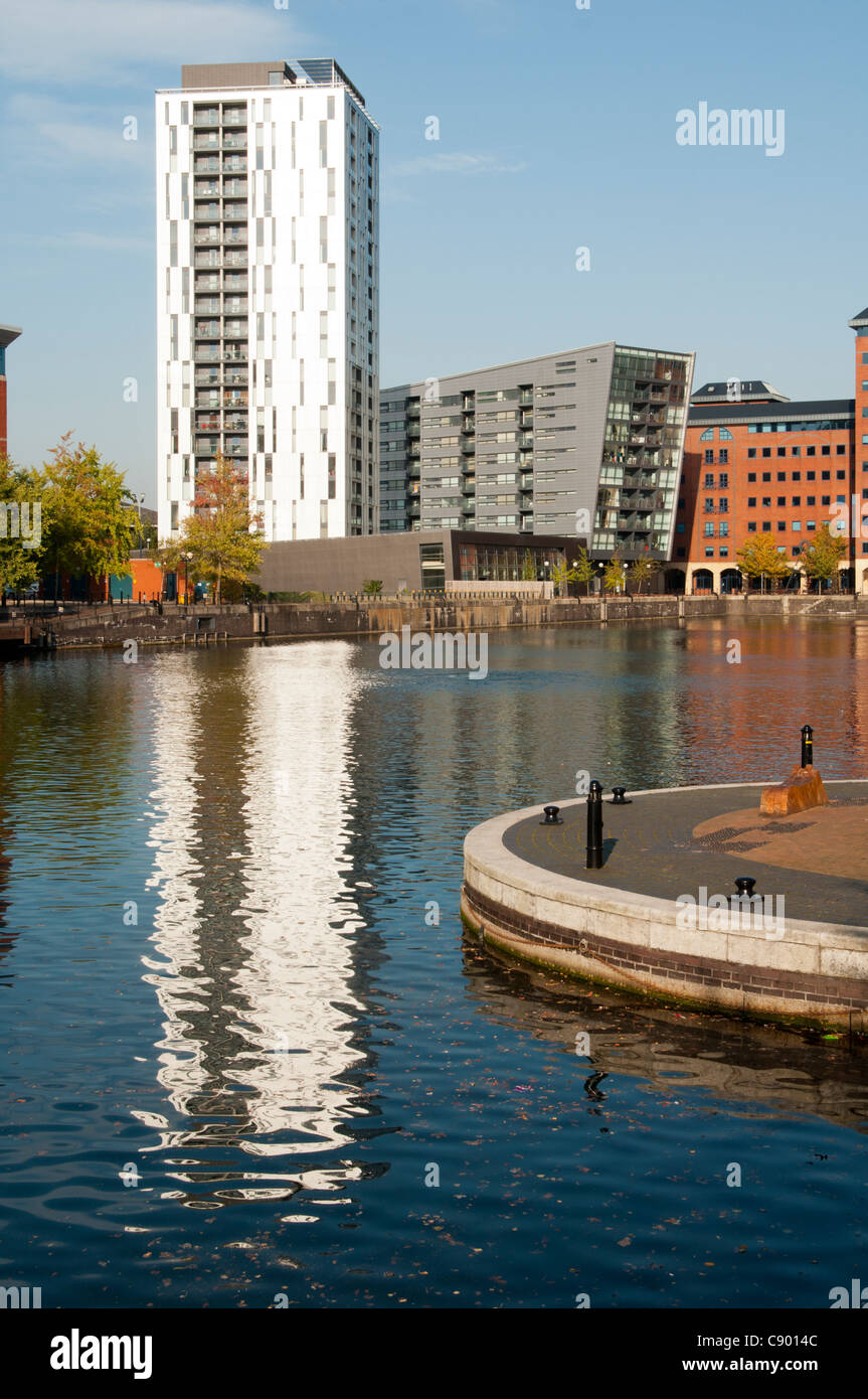 The Millennium Tower apartment buildings. Erie Basin, Salford Quays
