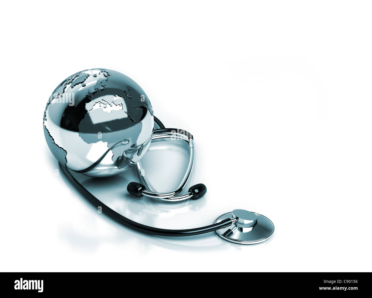 stethoscope and world globe Stock Photo Alamy