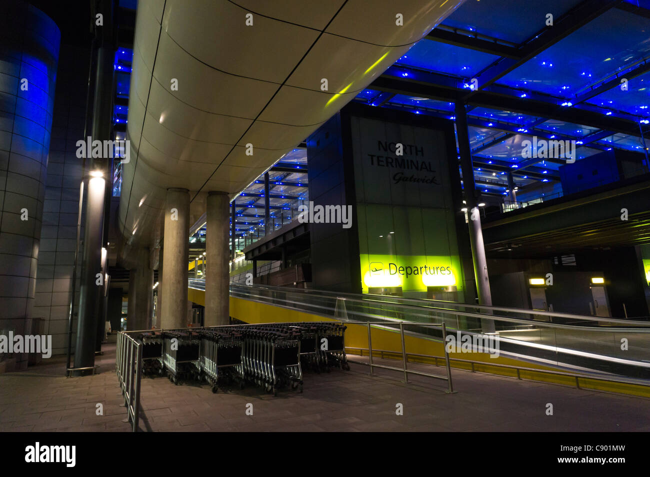 Gatwick Airport - the North terminal at night Stock Photo