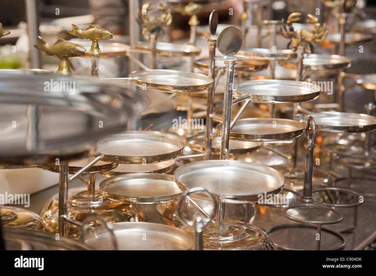 restaurant serving trays Stock Photo Alamy