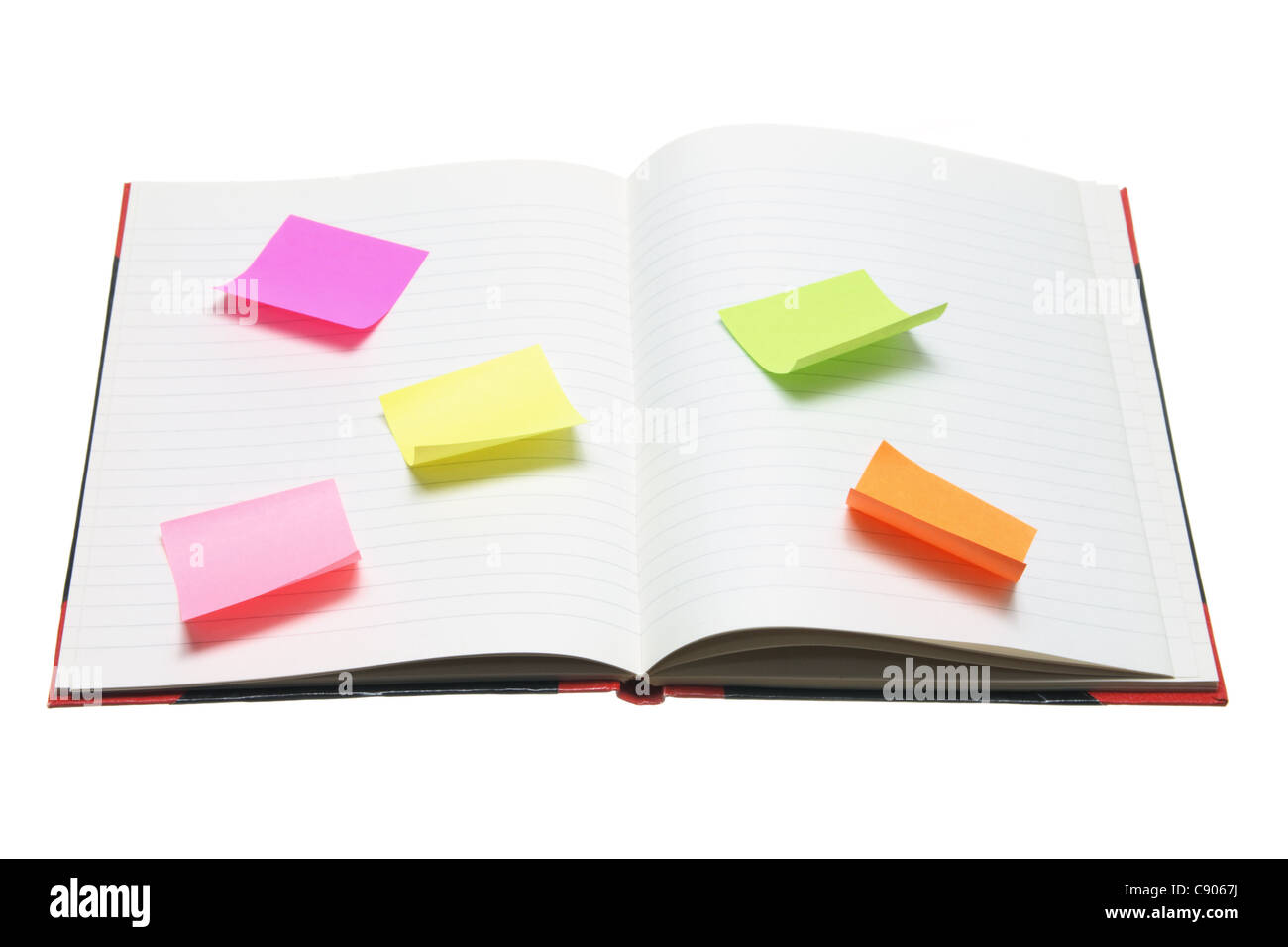 Note Book with Adhesive Note Papers Stock Photo Alamy