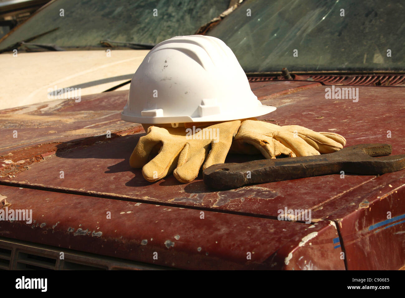 a set of mechanics to repair cars Stock Photo