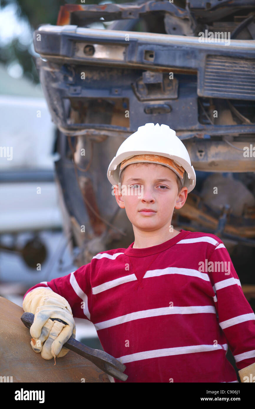 the boy mechanic Stock Photo