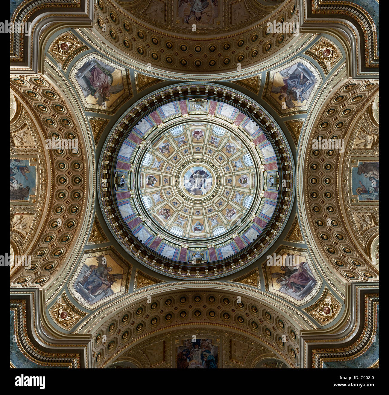 Inner dome of St. Stephen's Basilica Budapest Stock Photo
