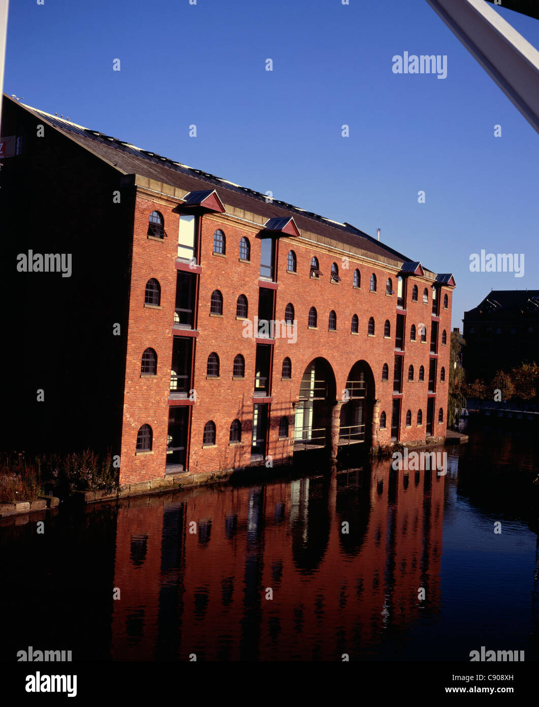 Restored Warehouse Castlefield Canal Basin Manchester England Stock