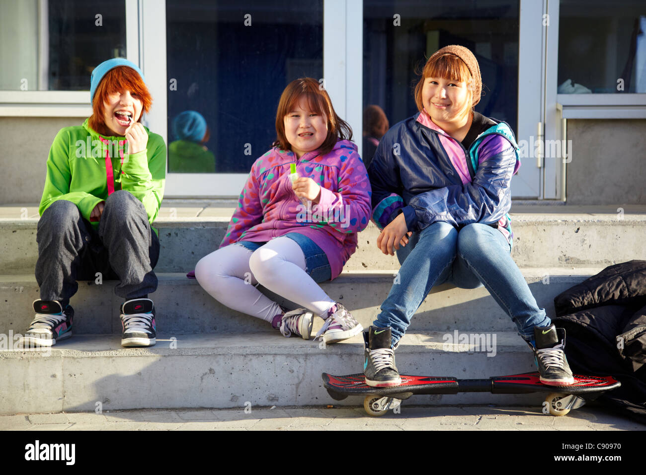 Teenagers in Nuuk, Greenland Stock Photo