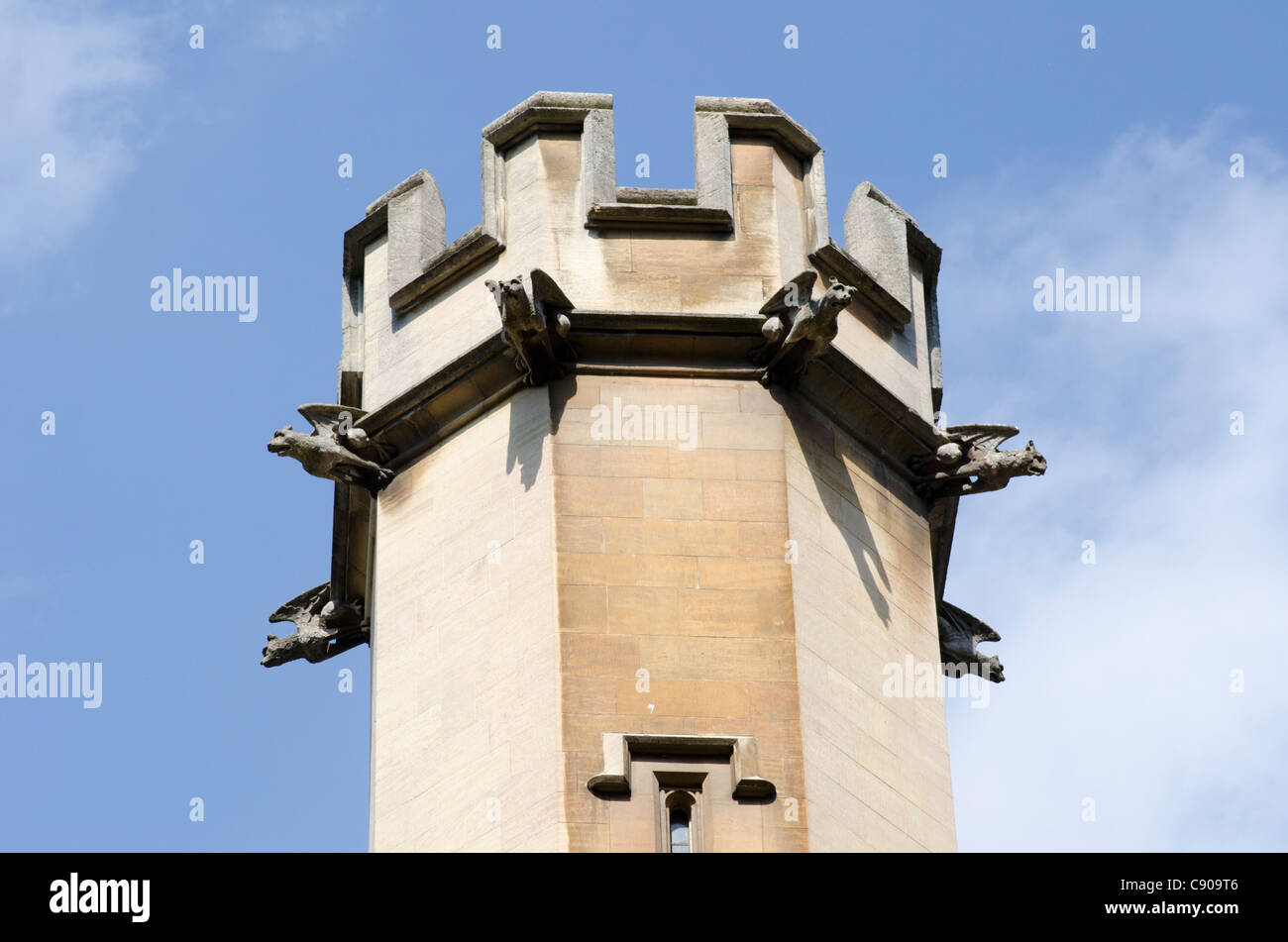 Castellated turret, Cambridge, England, UK Stock Photo