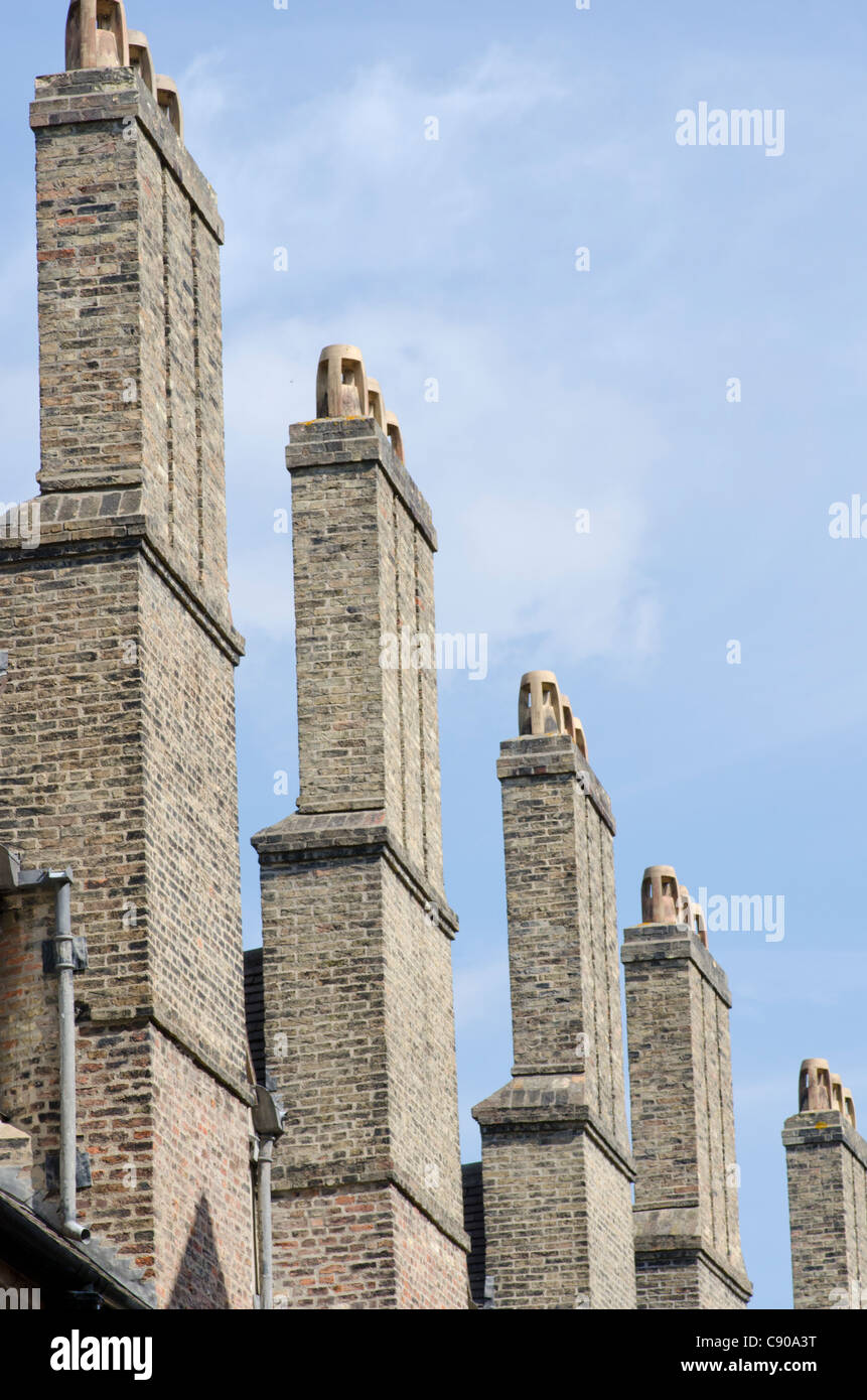 Tall chimneys, Cambridge, England, UK Stock Photo