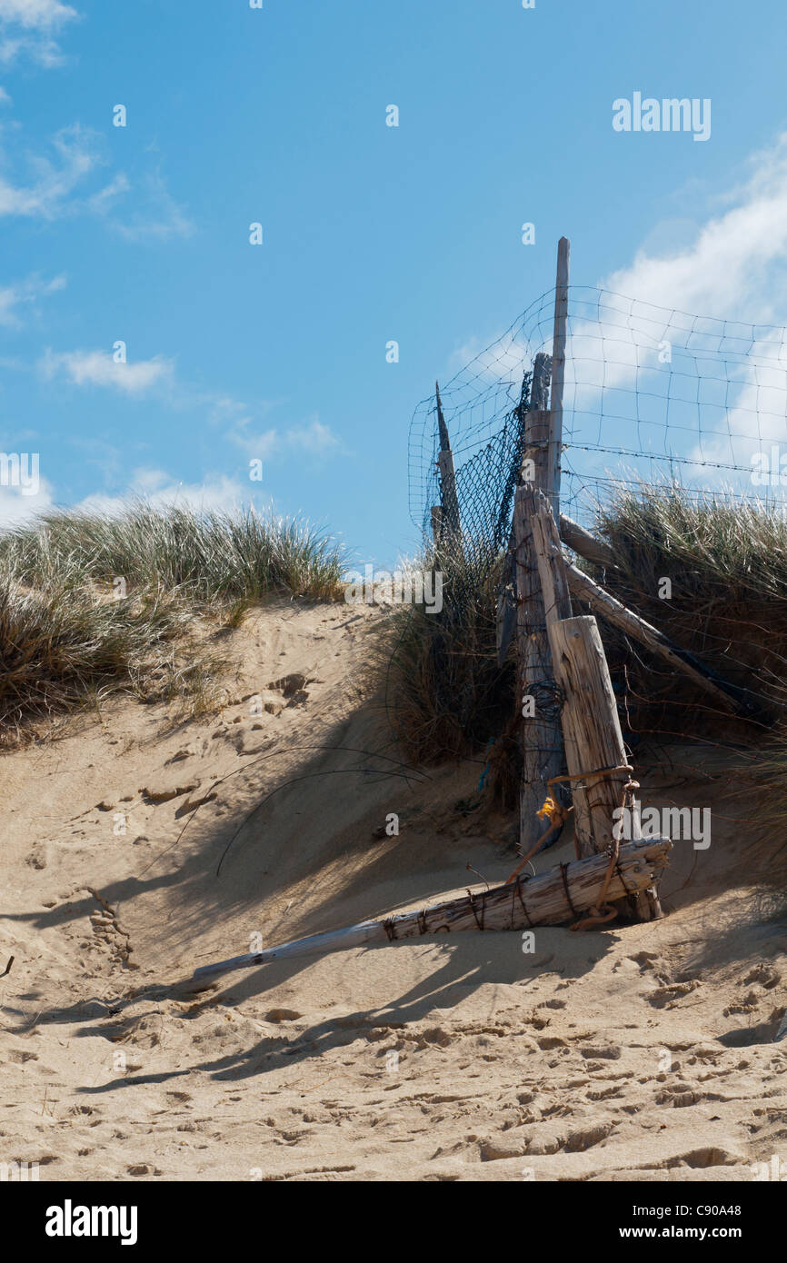 Landscape, Fence Posts, Desiccated, Sand dunes Stock Photo Alamy