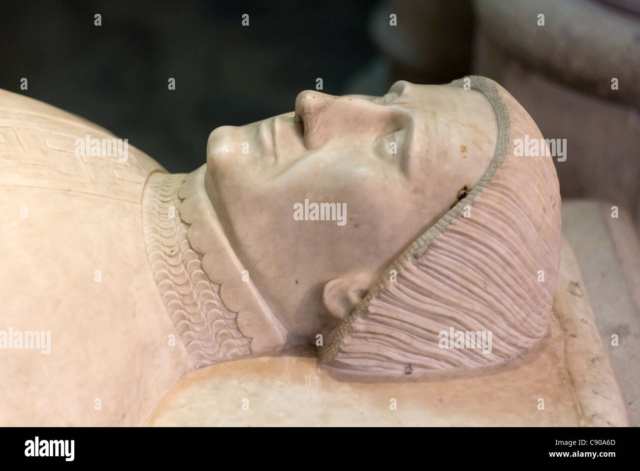 Effigy of Louis de Sancerre on his tomb at Basilique Saint-Denis, Saint Denis, Ile de France, France Stock Photo