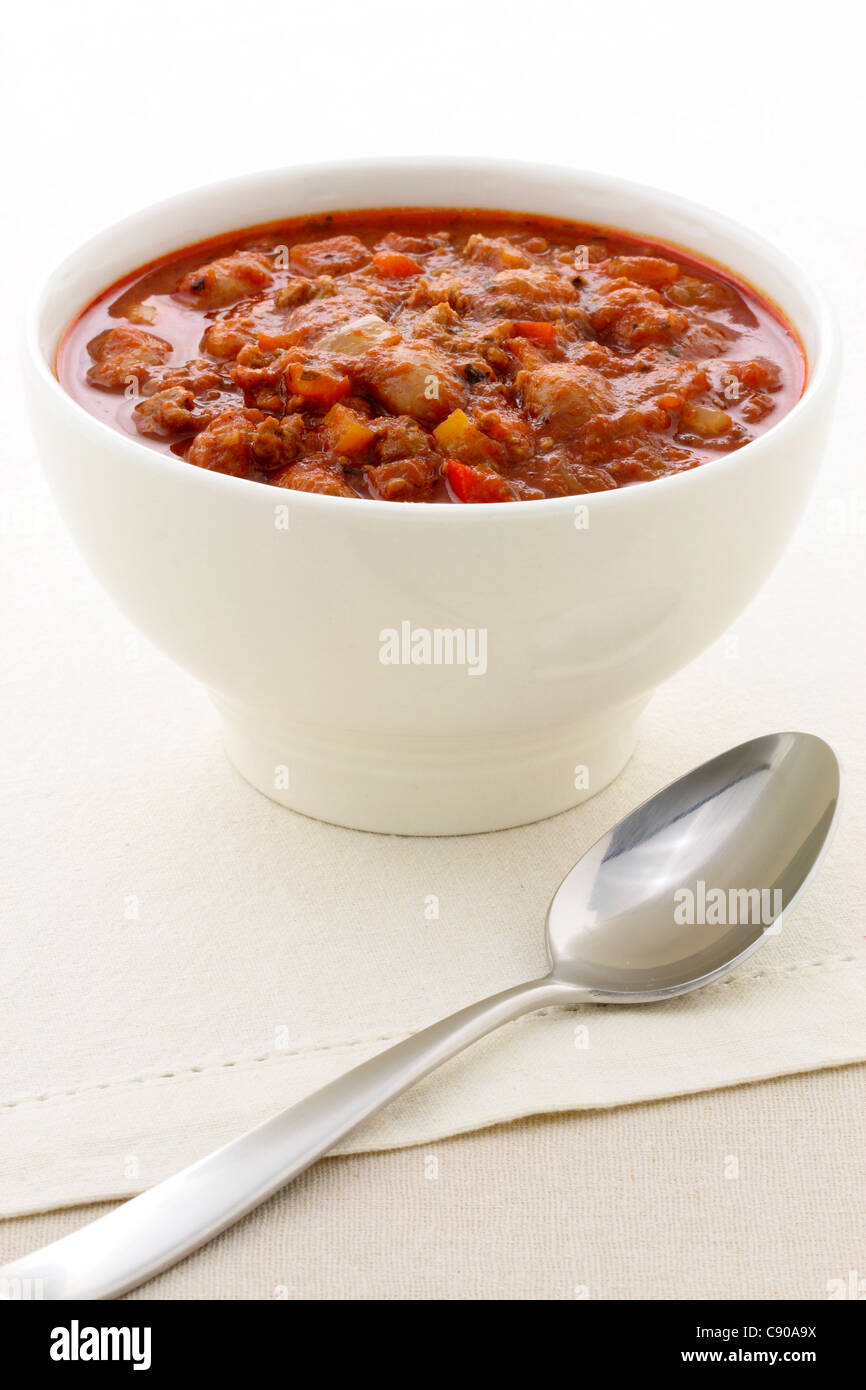 Chili beans made with kidney beans, lean ground beef, Chili powder
