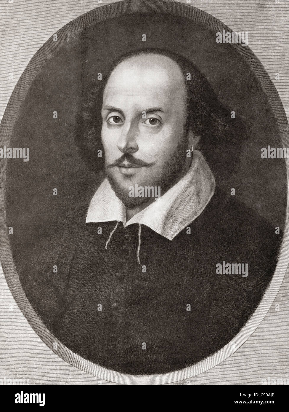William Shakespeare, 1564 - 1616. English poet and playwright. From Bibby's Annual published 1910. Stock Photo