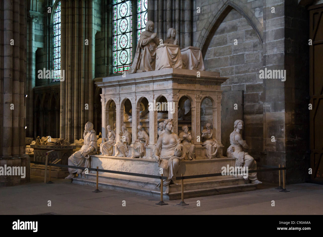 Tomb of Louis XII and Anne de Bretagne at Basilique Saint-Denis, Saint Denis, Ile de France, France Stock Photo