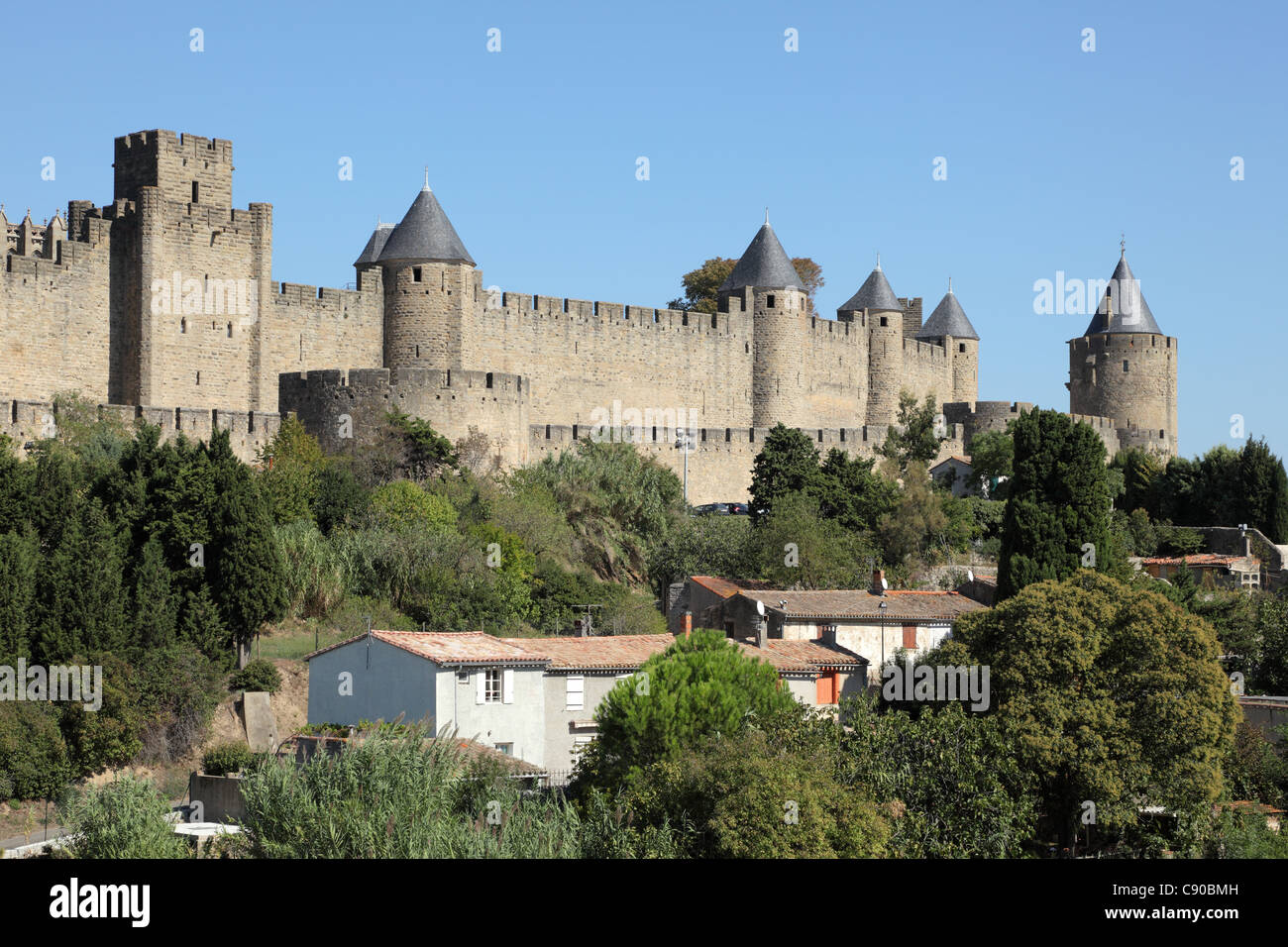 View of medieval town Carcassonne in southern France Stock Photo - Alamy