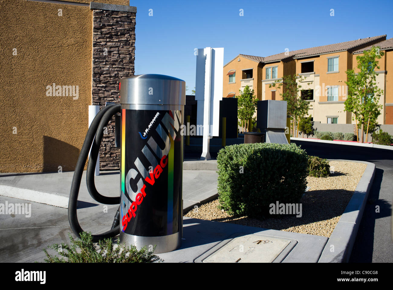A coin operated vacuum at a gas station / car wash in Las Vegas, Nevada. Stock Photo