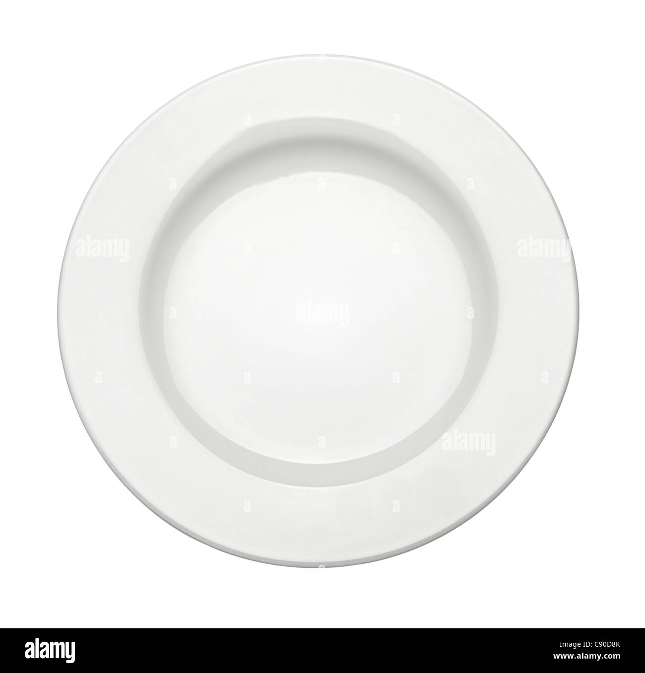 close up of an empty white plate Stock Photo