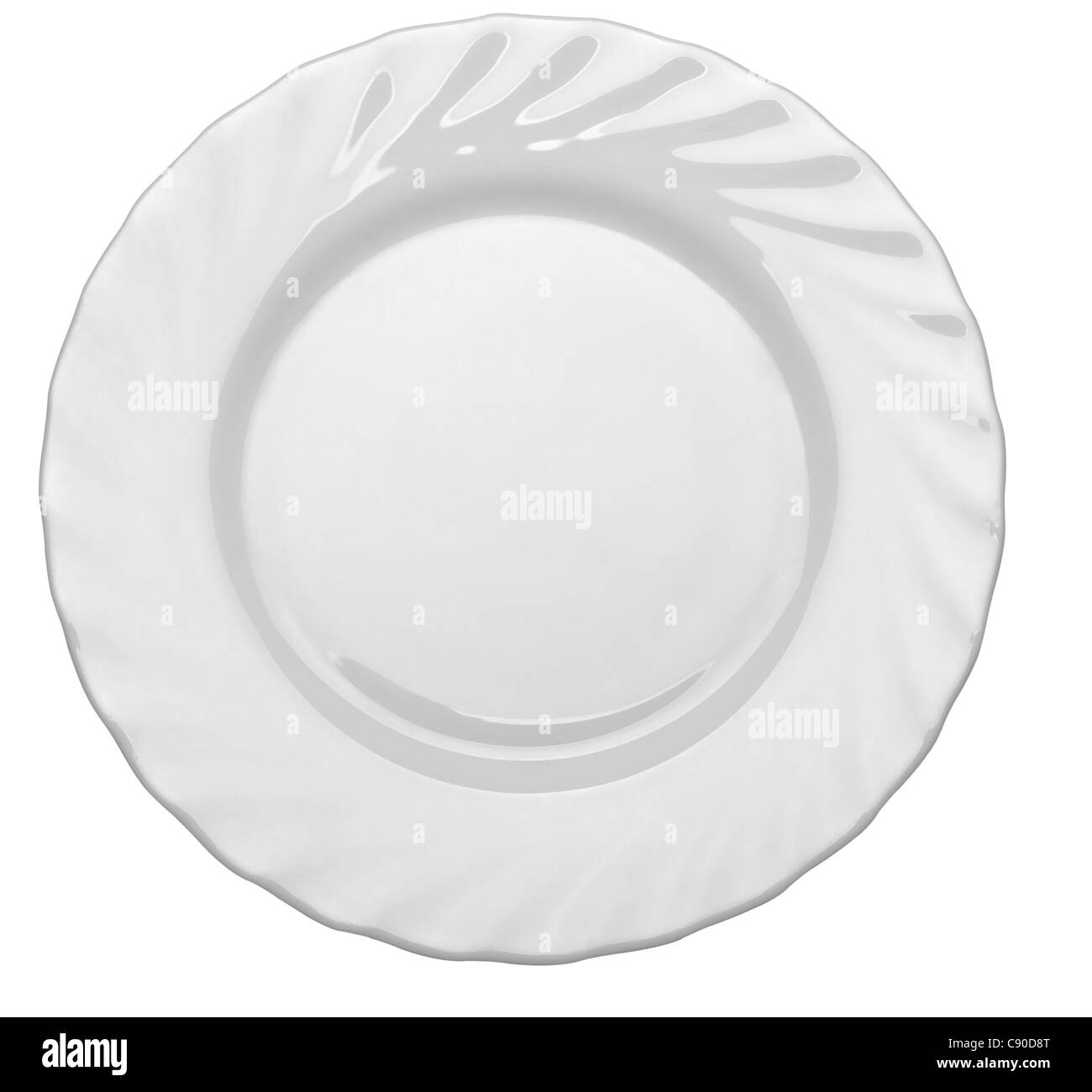 close up of an empty white plate Stock Photo