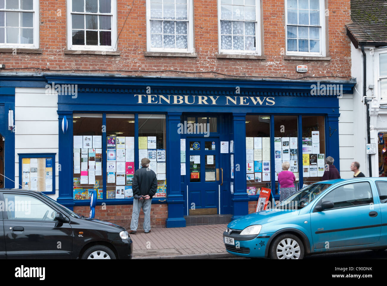 Tenbury News shop front in Teme street in the historic market town of Tenbury Wells in worcestershire Stock Photo