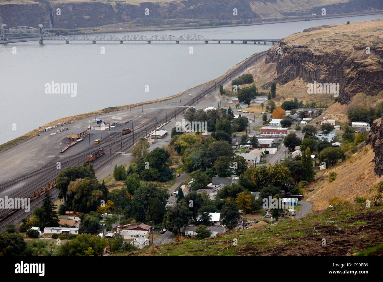 Wishram, Washington State, along the Columbia River. Oregon on the