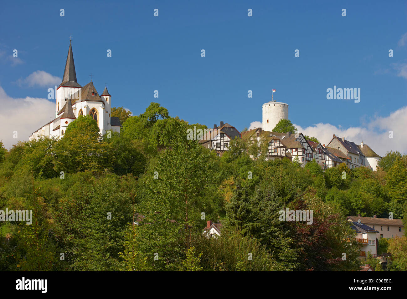 View at fortified village of Reifferscheid, Eifel, North Rhine