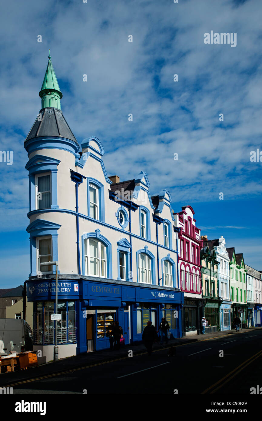 Shops and restaurants in the centre of Caernarfon, Wales, UK Stock