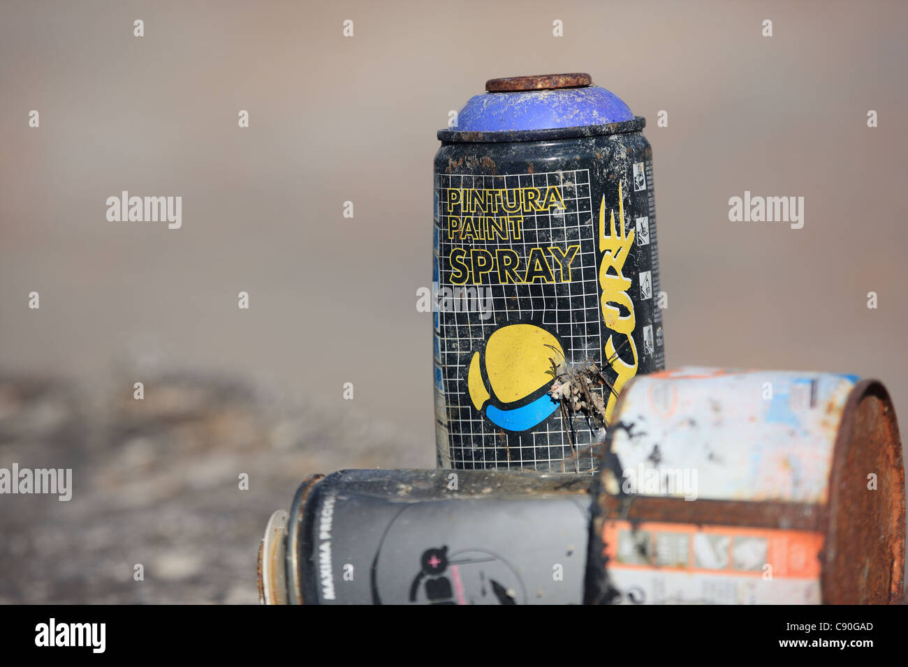 Spray paint cans used graffiti hires stock photography and images Alamy