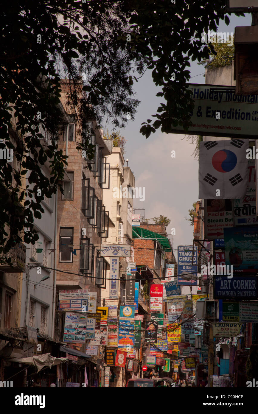 Streets of Thamel, Kathmandu, Nepal Stock Photo