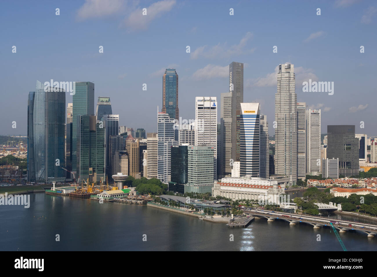 Singapore financial district across Marina Bay Stock Photo