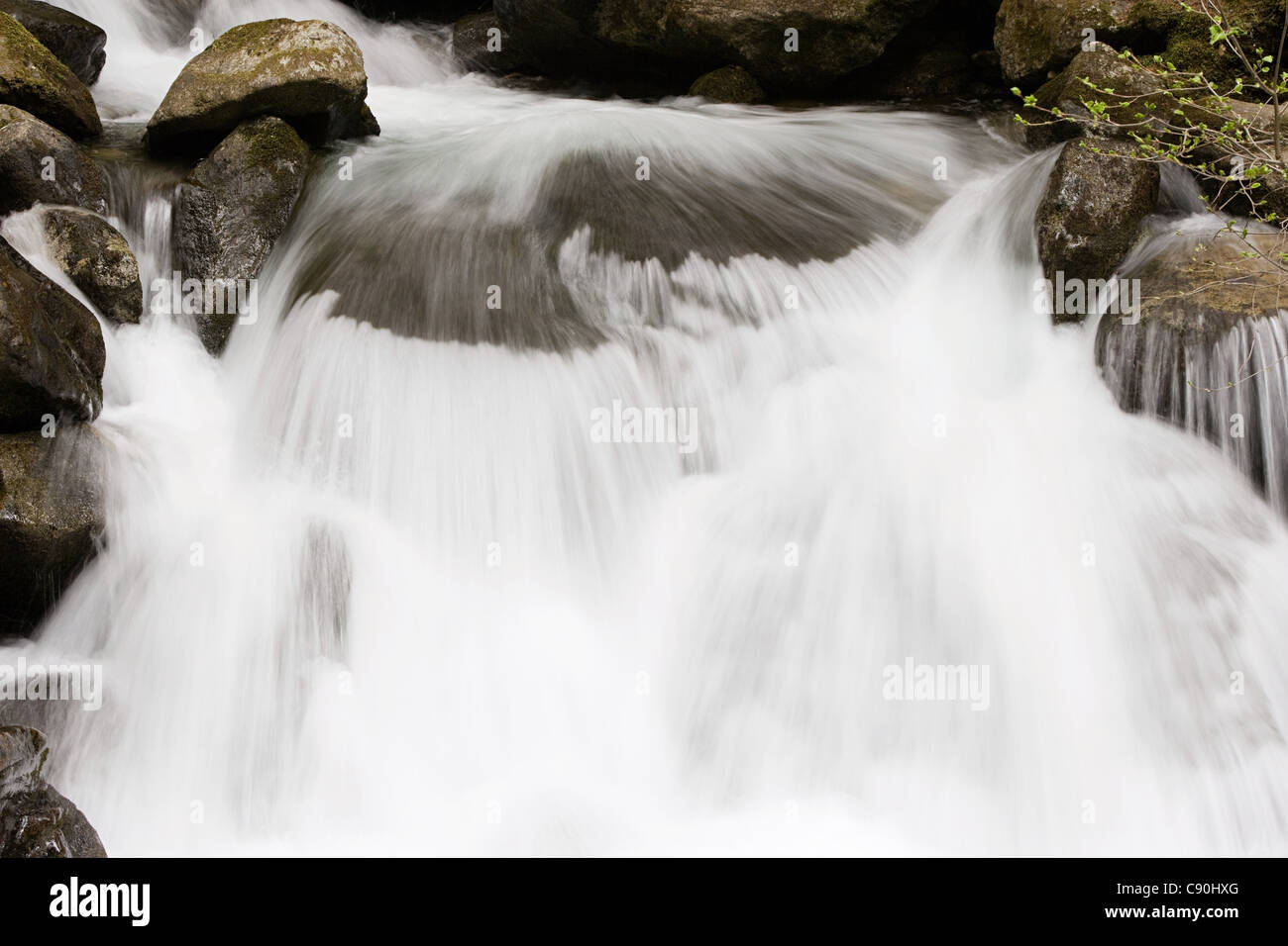 Waterfall, Dolomites, Veneto, Italy Stock Photo