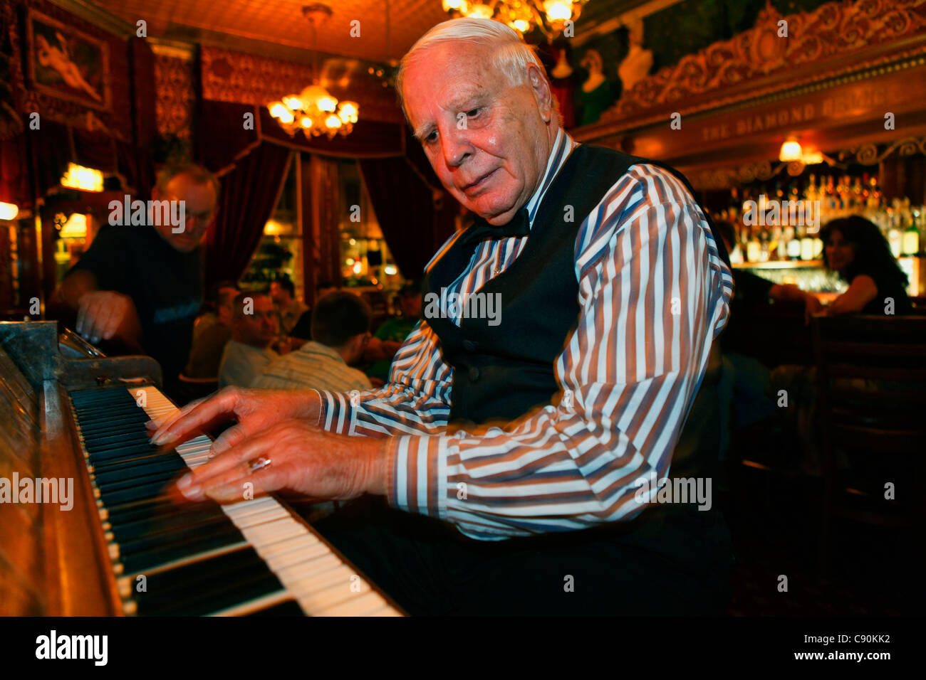 Piano Player at the Diamond Belle Saloon, Durango, La Plata County,  Colorado, USA, North America, America Stock Photo - Alamy