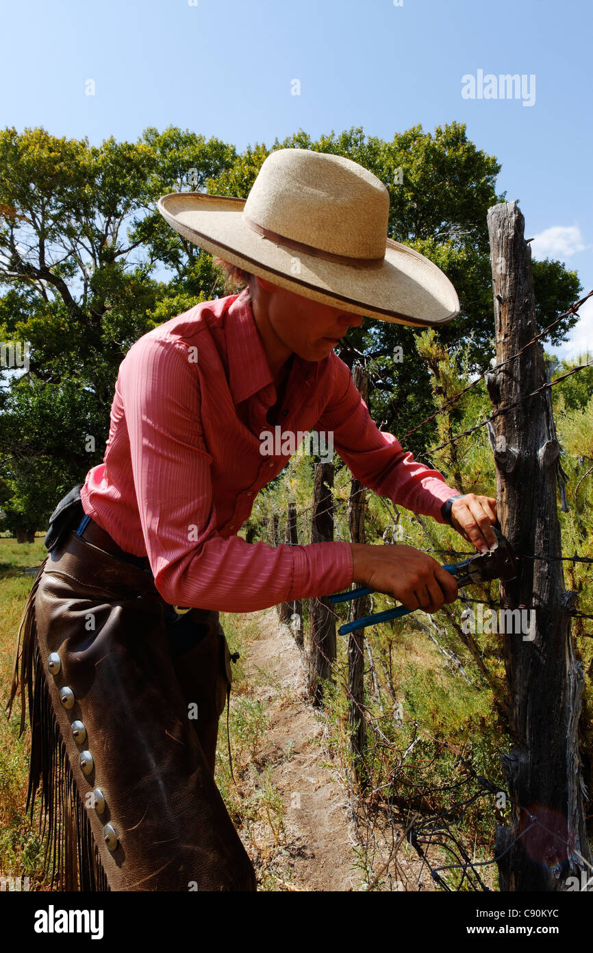 Fixing Ranch Reparing fence hi-res stock photography and images - Alamy