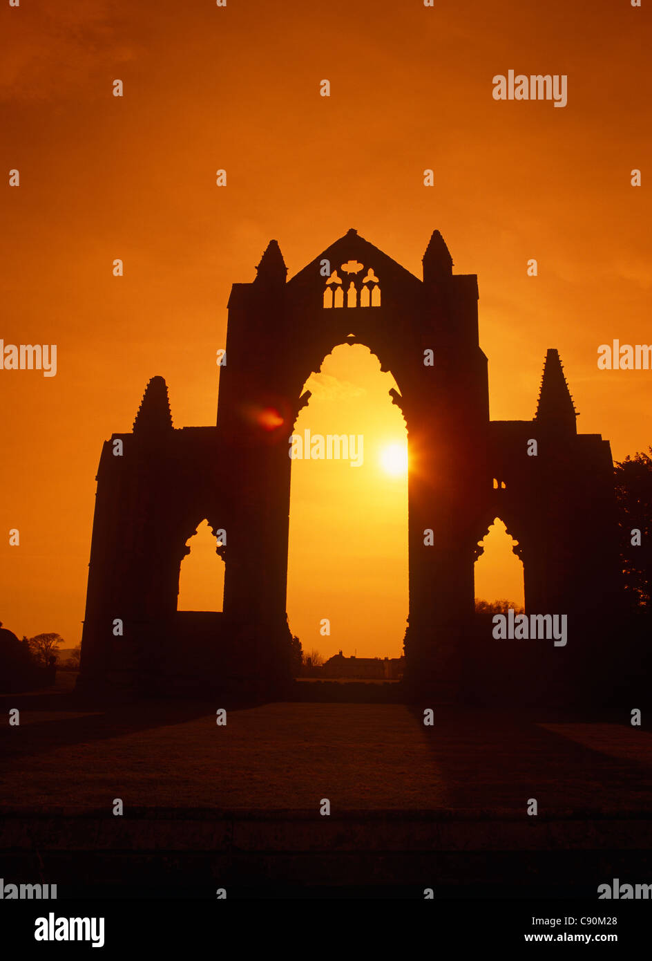 Guisborough Priory is a historic building a large abbey which is a ruin. Cleveland, England. Stock Photo