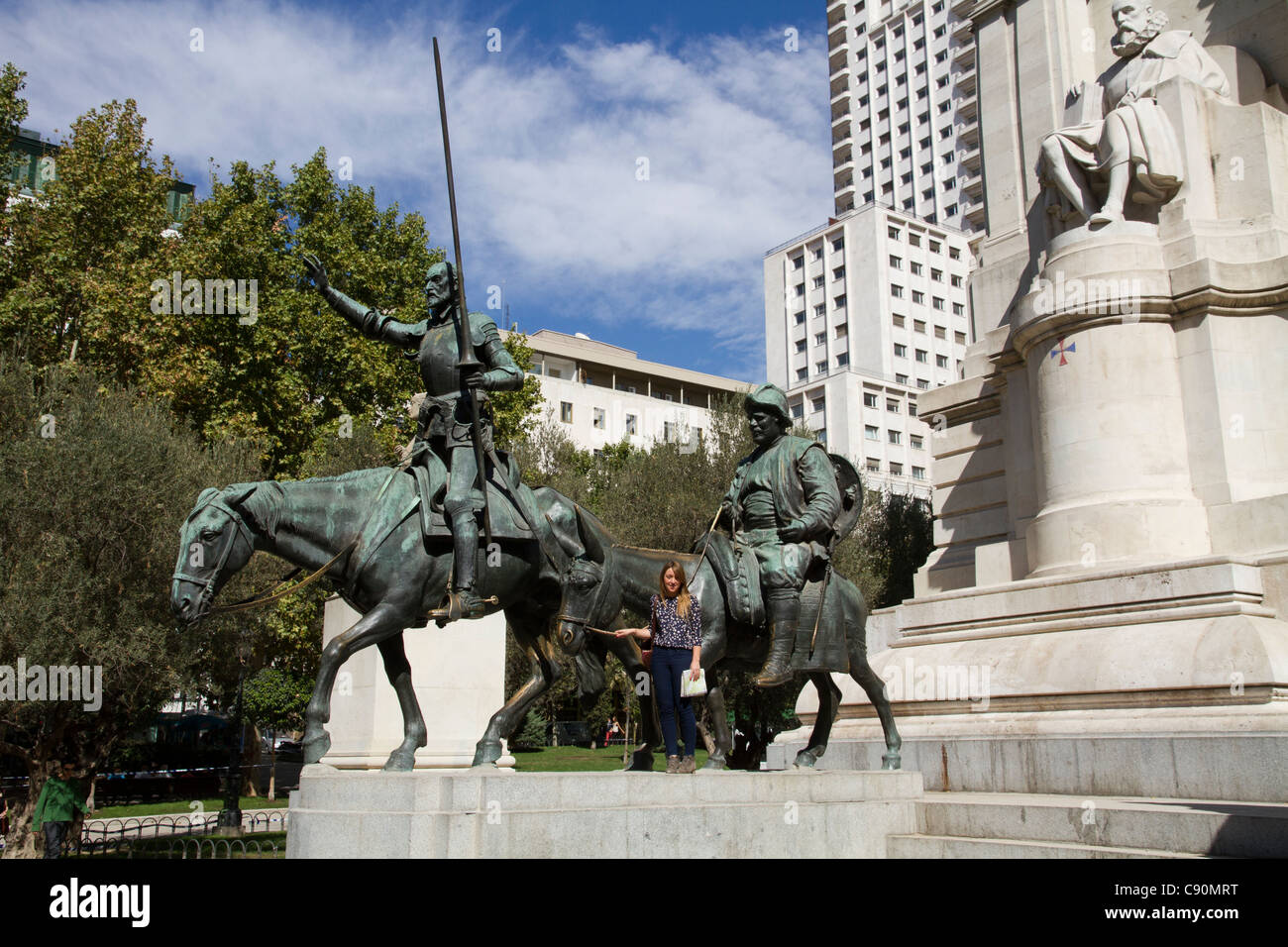 Don Quixote statue Madrid Spain Europe Stock Photo Alamy