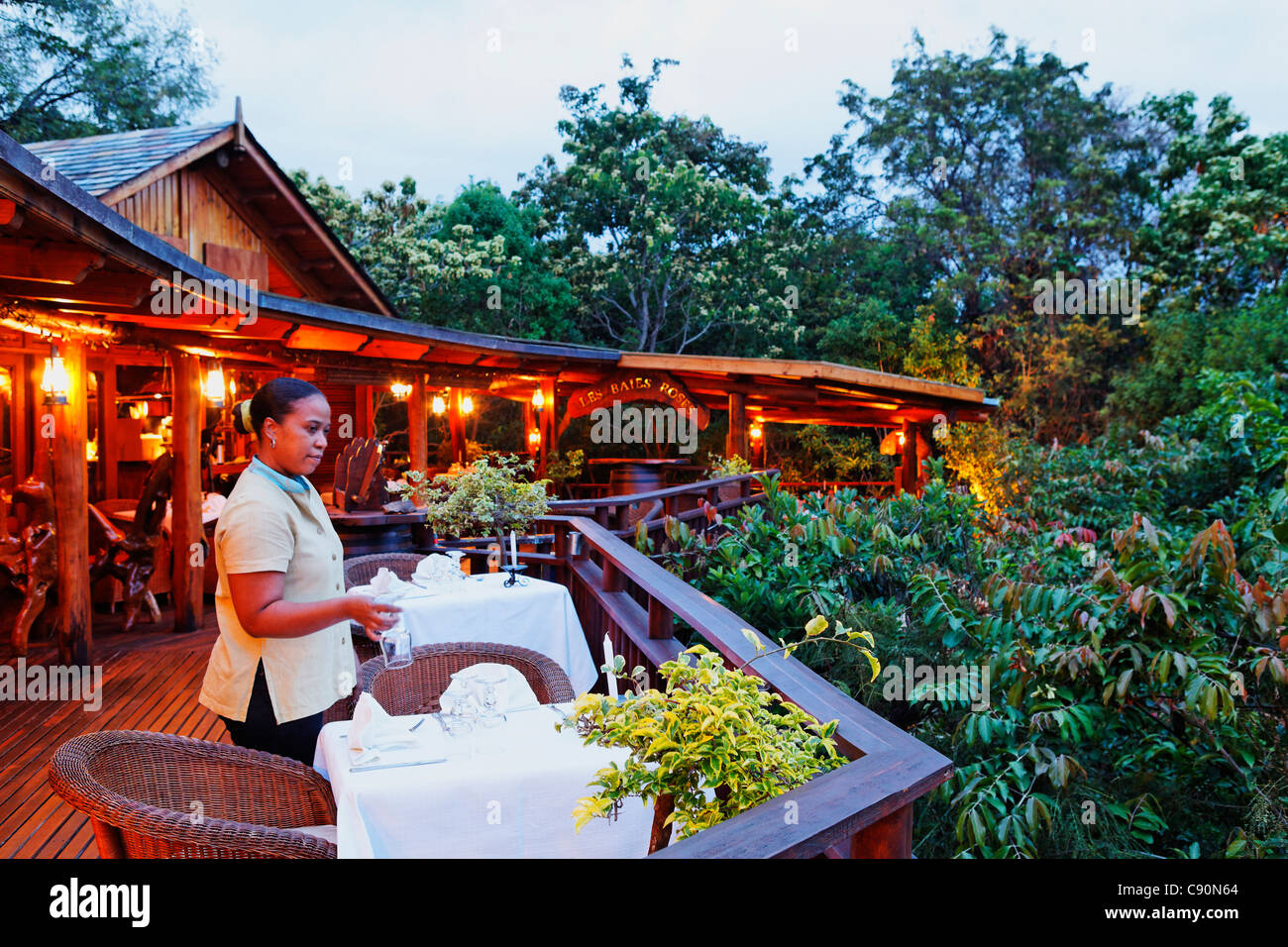 Hotel Lodge Tamarin in La Possession, La Reunion, Indian Ocean Stock Photo