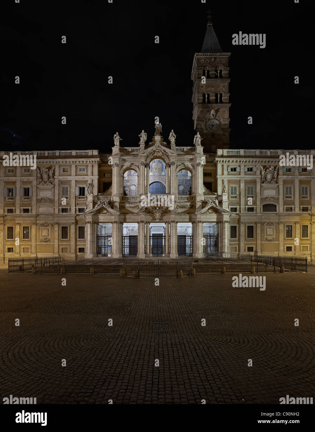 Santa Maria Maggiore at night, Roma, Latium, Italy Stock Photo