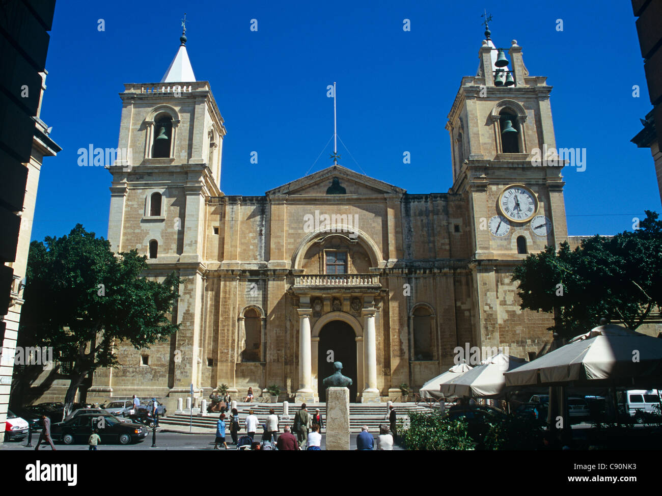 St. Johns Co-Cathedral was built by the Knights of Malta between 1573 and 1578. Valletta is the capital city of Malta. Stock Photo
