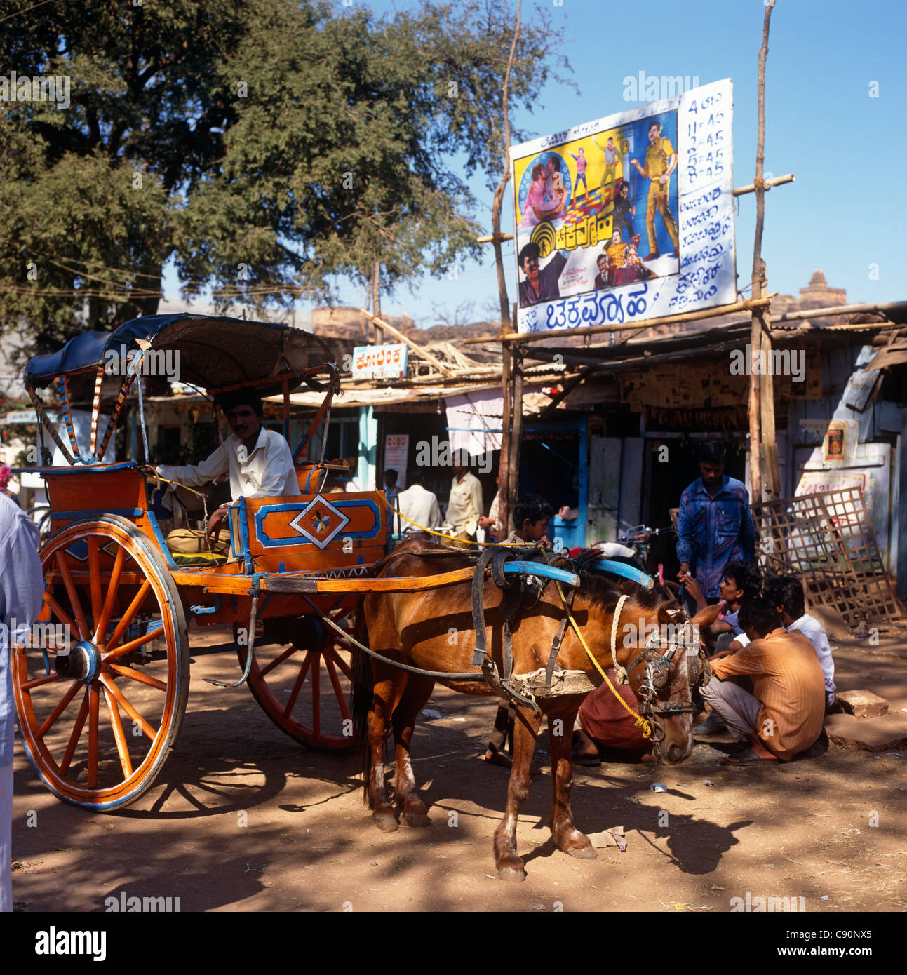Horse and cart is still a common way to travel around Indian towns and