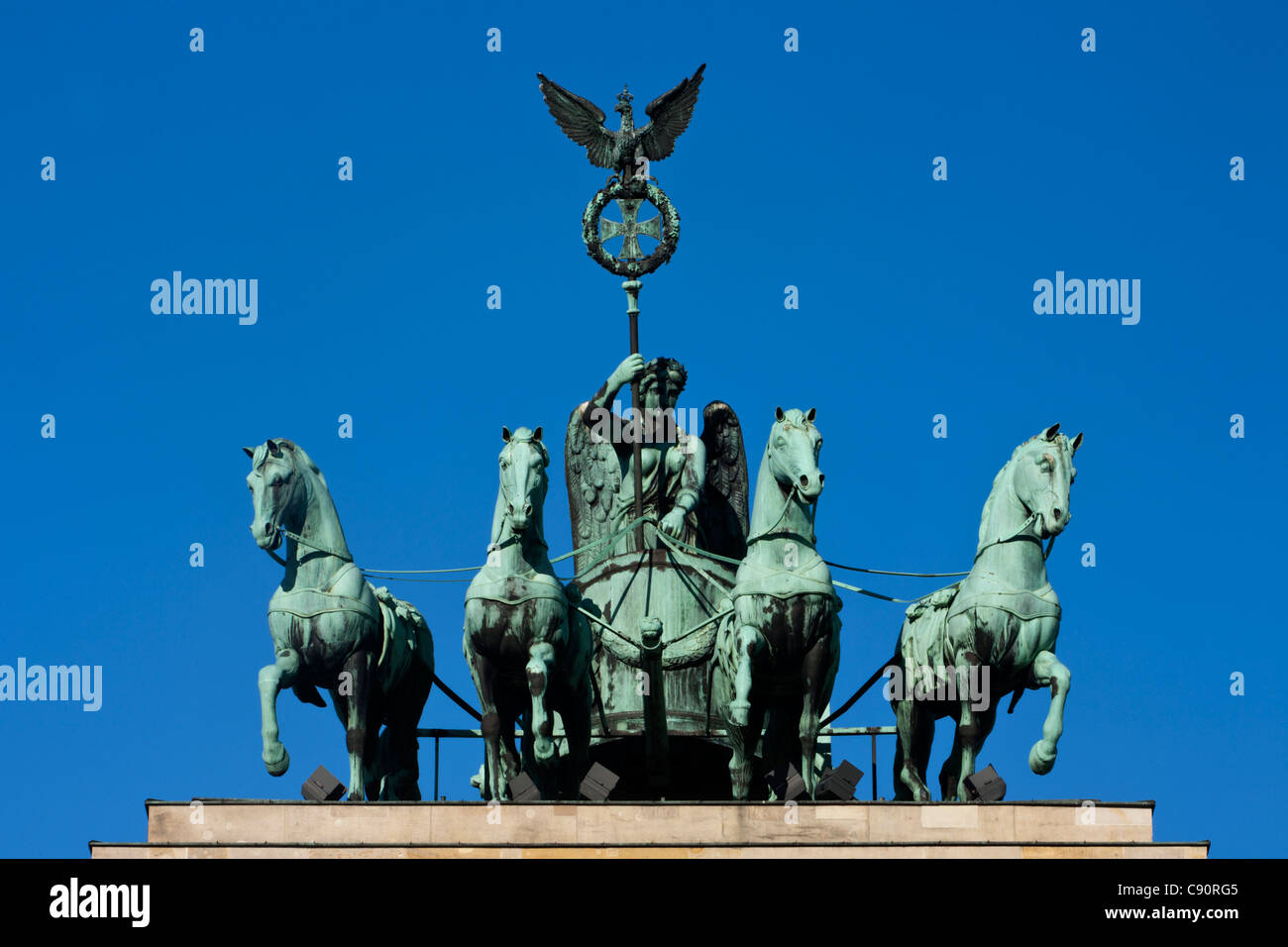 The Quadriga on the Brandenburg Gate, Berlin, Germany Stock Photo