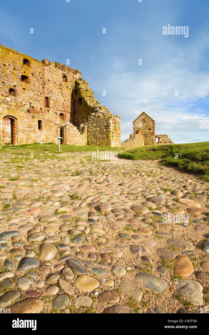 Ruins of the castle Hammershus, Bornholm, Denmark, Europe Stock Photo