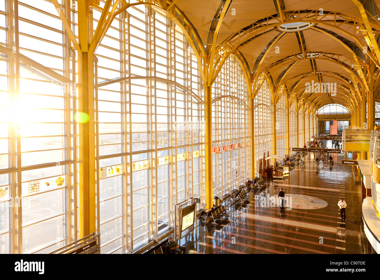 Departure hall Ronald Reagan Washington National Airport in the morning light Arlington County Virginia United States of America Stock Photo